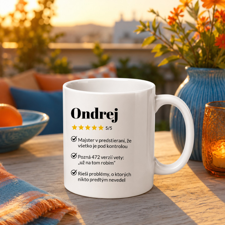 Ondrej 5/5 - najlepší kolega - keramický hrnček s potlačou