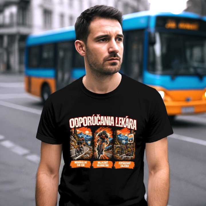 Odporúčania lekára pre cyklistov - pánske tričko s potlačou