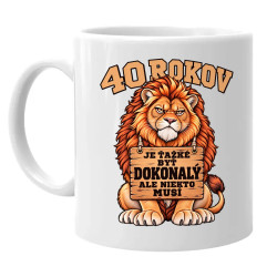 40 rokov, je ťažké byť dokonalý - keramický hrnček s potlačou