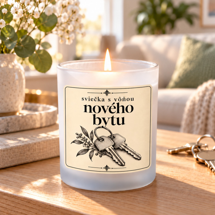 Sviečka s vôňou nového bytu - vonná sviečka ako darček na kolaudáciu