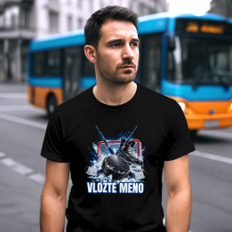 Hokej (meno) - puk, hokejky a korčule - pánske tričko s potlačou - personalizovaný produkt