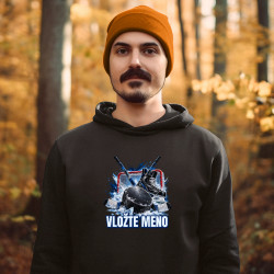 Hokej (meno) - puk, hokejky a korčule - pánska mikina s potlačou - personalizovaný produkt
