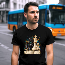 Šach (meno) - jazdec, kráľ a pešiak - pánske tričko s potlačou - personalizovaný produkt
