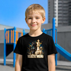 Šach (meno) - jazdec, kráľ a pešiak - detské tričko s potlačou - personalizovaný produkt