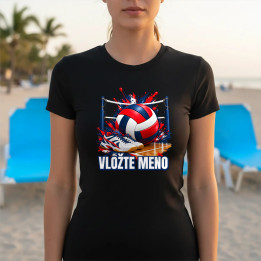 Volejbal (meno) - lopta, sieť a topánky - dámske tričko s potlačou - personalizovaný produkt