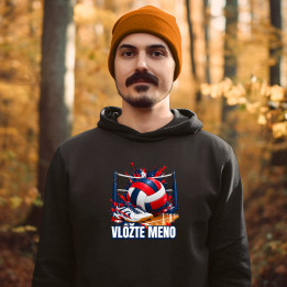 Volejbal (meno) - lopta, sieť a topánky - pánska mikina s potlačou - personalizovaný produkt