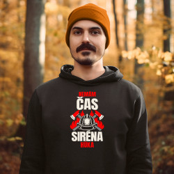 Nemám čas, siréna húka - pánska mikina s potlačou pre hasiča