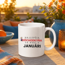 Najlepšia dôchodkyňa sa rodí v januári - keramický hrnček s potlačou