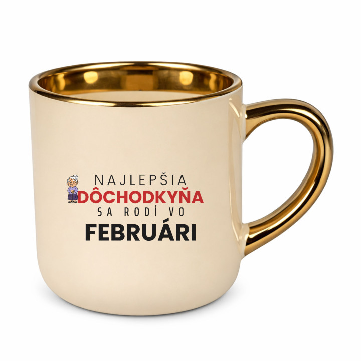 Najlepšia dôchodkyňa sa rodí vo februári - elegantný hrnček na darček