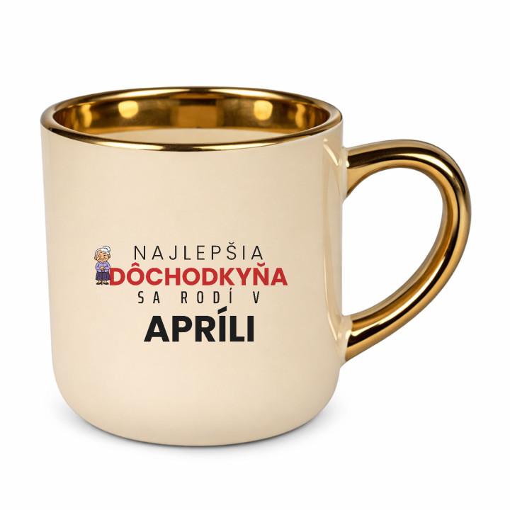 Najlepšia dôchodkyňa sa rodí v apríli - elegantný hrnček na darček
