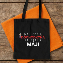 Najlepšia dôchodkyňa sa rodí v máji - bavlnená taška s potlačou