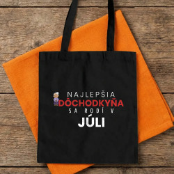 Najlepšia dôchodkyňa sa rodí v júli - bavlnená taška s potlačou