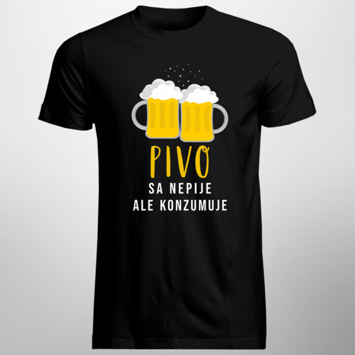 Pivo sa nepije, ale konzumuje - pánske  tričko s potlačou