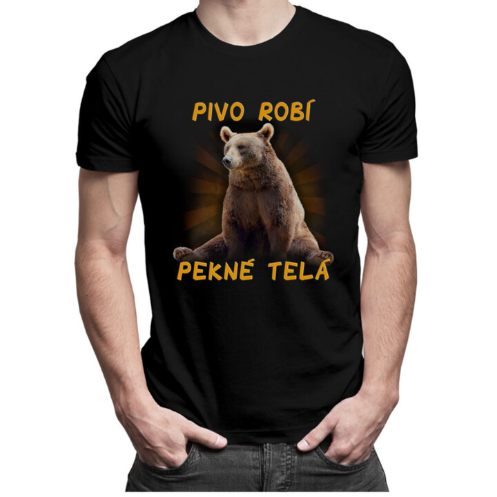 Pivo robí pekné telá v1 - pánske tričko s potlačou