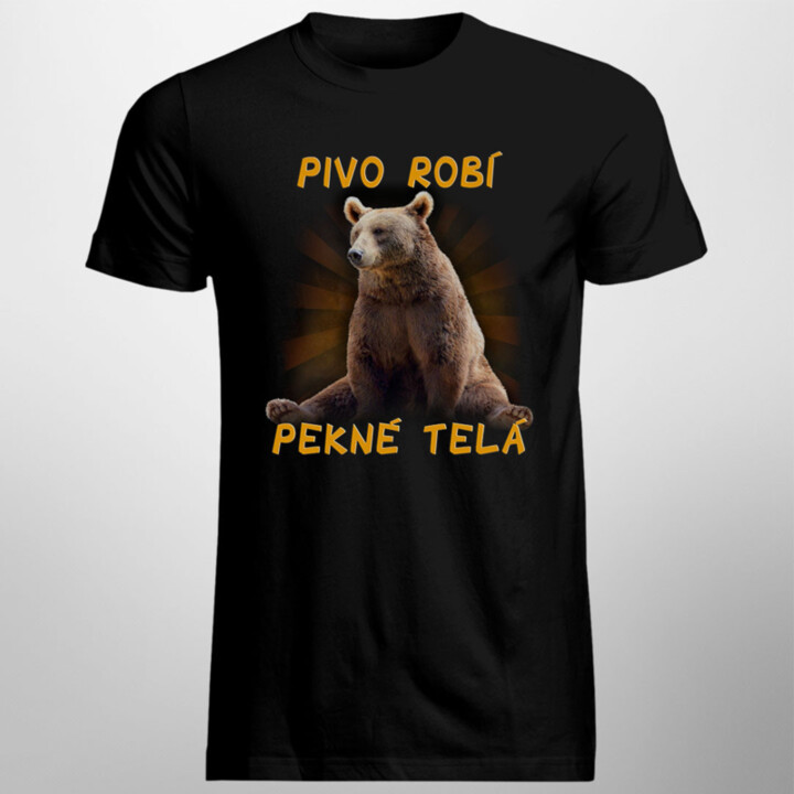 Pivo robí pekné telá v1 - pánske tričko s potlačou
