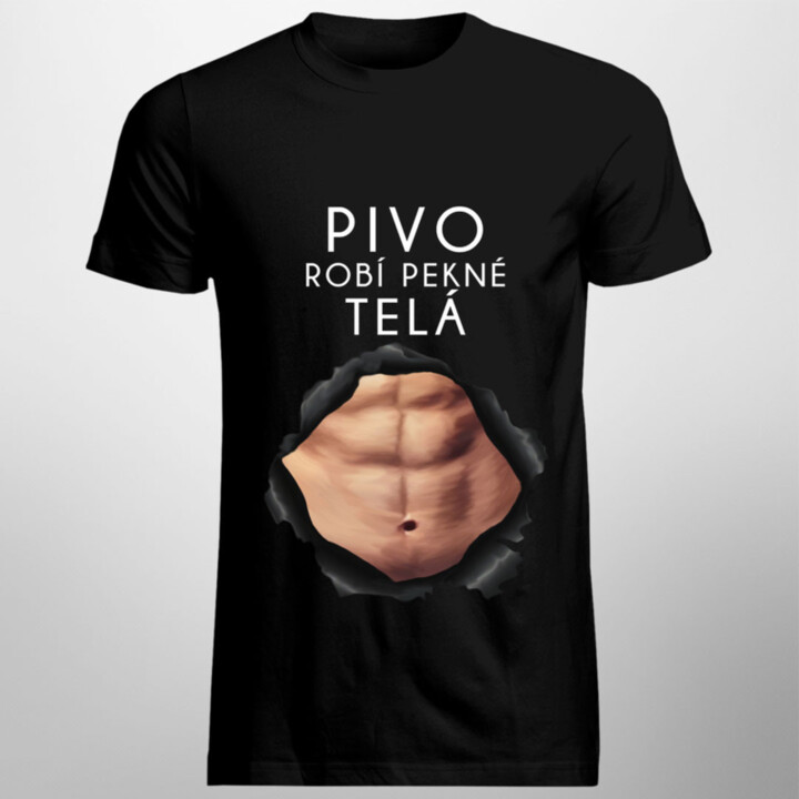 Pivo robí pekné telá v2 - pánske tričko s potlačou