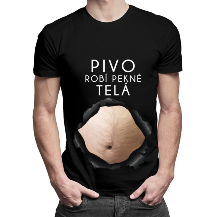 Pivo robí pekné telá v3 - pánske tričko s potlačou