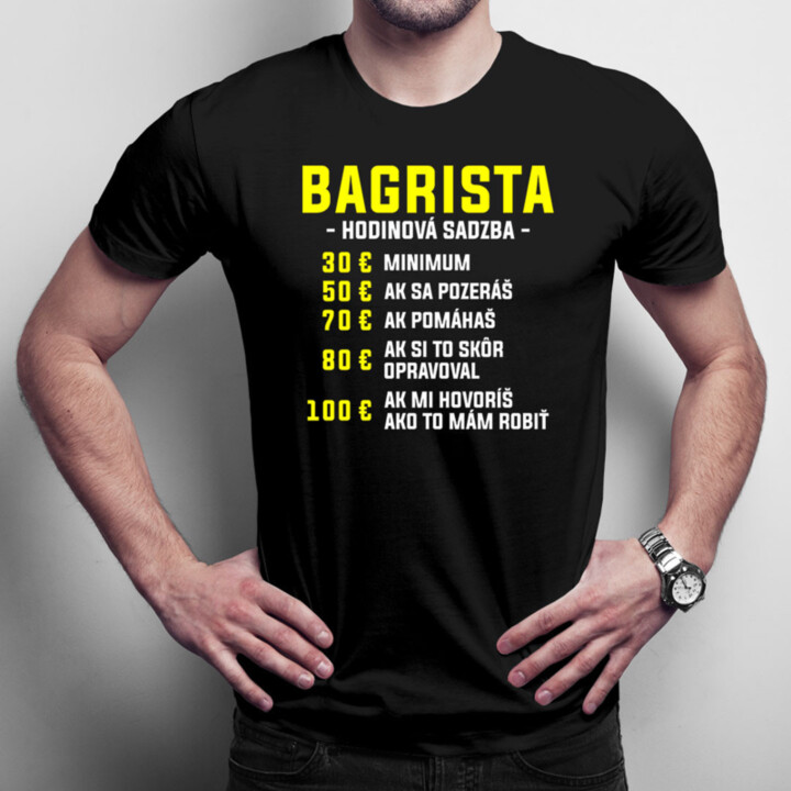 Bagrista - hodinová sadzba - pánske tričko s potlačou
