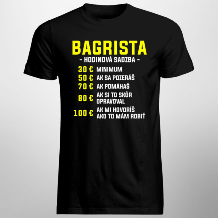 Bagrista - hodinová sadzba - pánske tričko s potlačou
