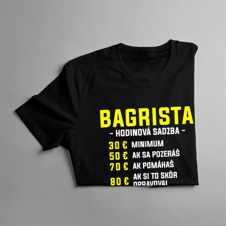Bagrista - hodinová sadzba - pánske tričko s potlačou