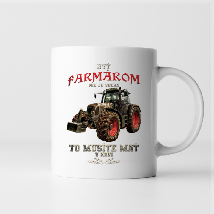 Byť farmárom nie je voľba - keramický hrnček s potlačou