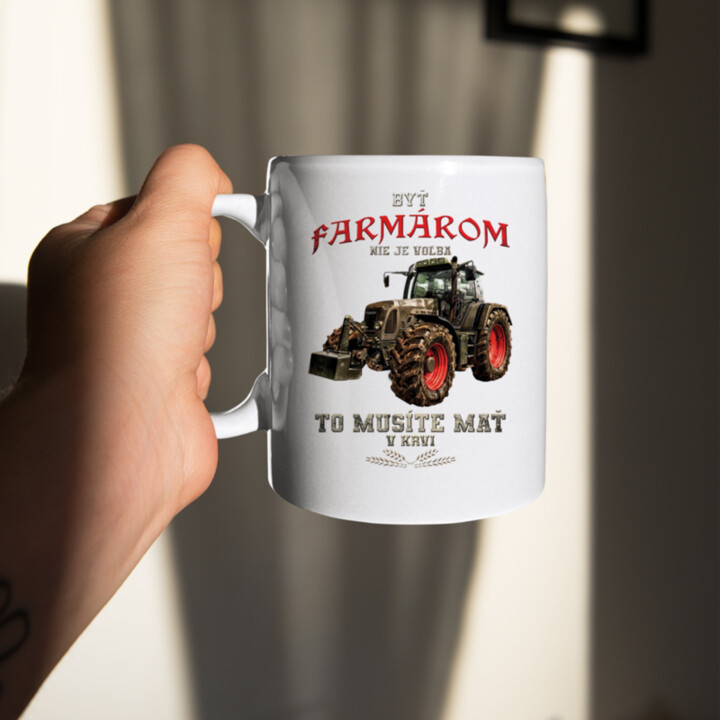 Byť farmárom nie je voľba - keramický hrnček s potlačou