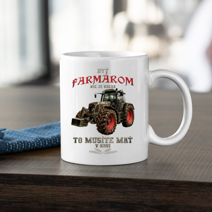 Byť farmárom nie je voľba - keramický hrnček s potlačou