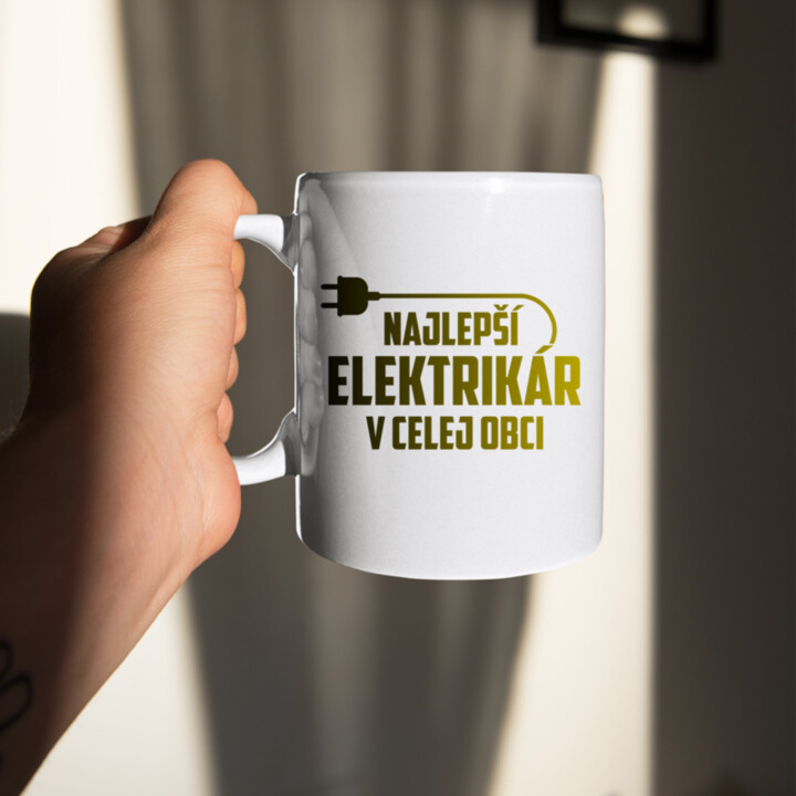 Najlepší elektrikár v celej obci - keramický hrnček s potlačou