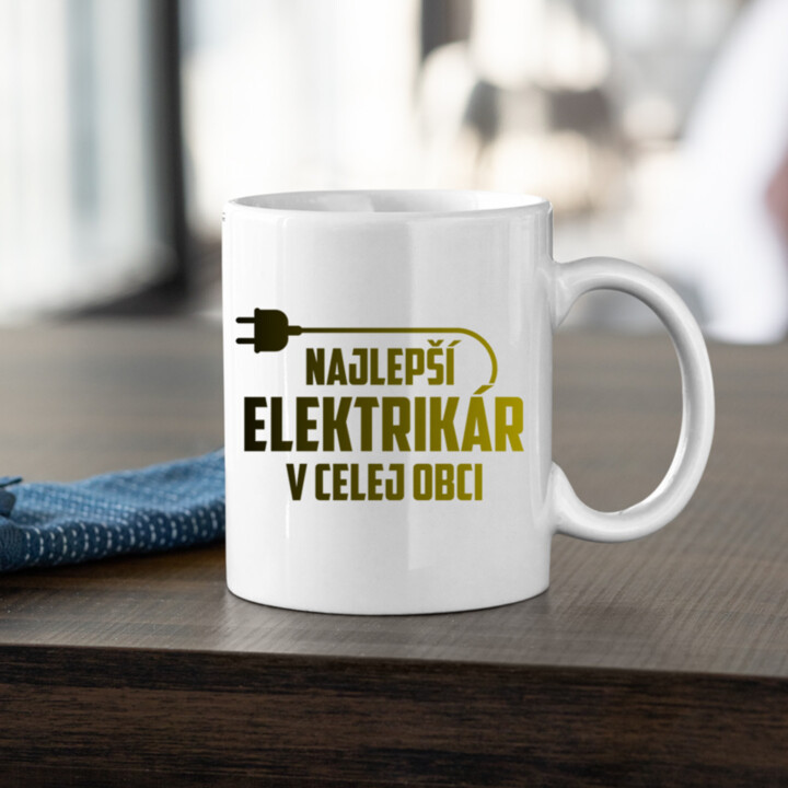 Najlepší elektrikár v celej obci - keramický hrnček s potlačou