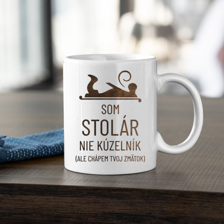 Som stolár, nie kúzelník - keramický hrnček s potlačou