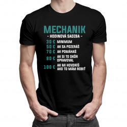 Mechanik - hodinová sadzba - pánske tričko s potlačou