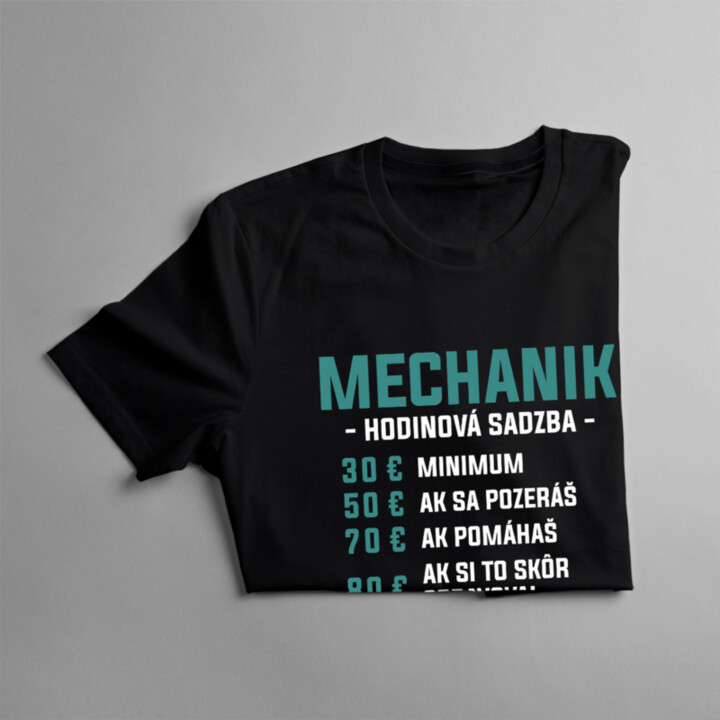 Mechanik - hodinová sadzba - pánske tričko s potlačou