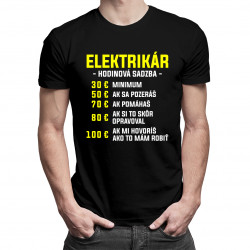 Elektrikár - hodinová sadzba - pánske tričko s potlačou
