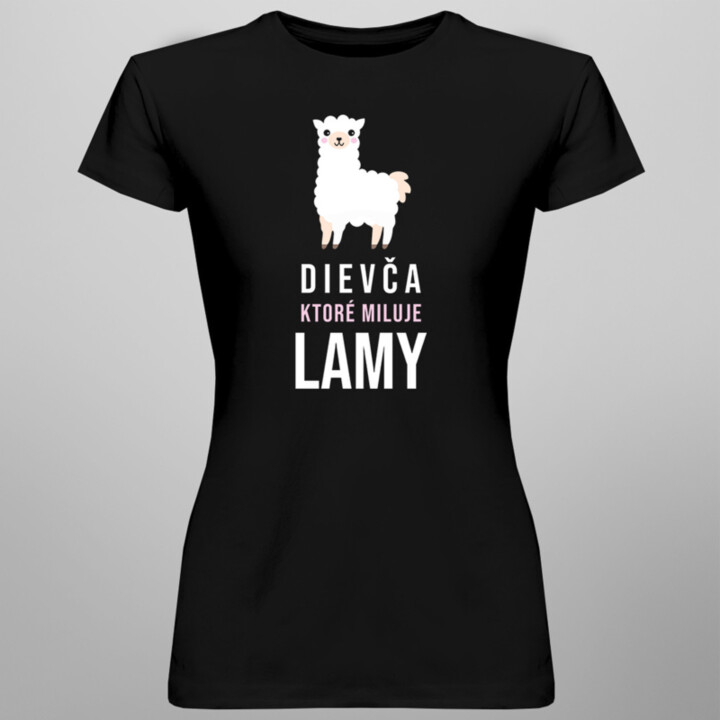 Dievča, ktoré miluje lamy - Dámske tričko s potlačou