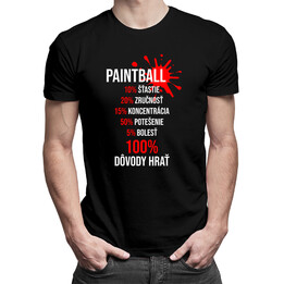 Paintball: 100% dôvody hrať - pánske tričko s potlačou