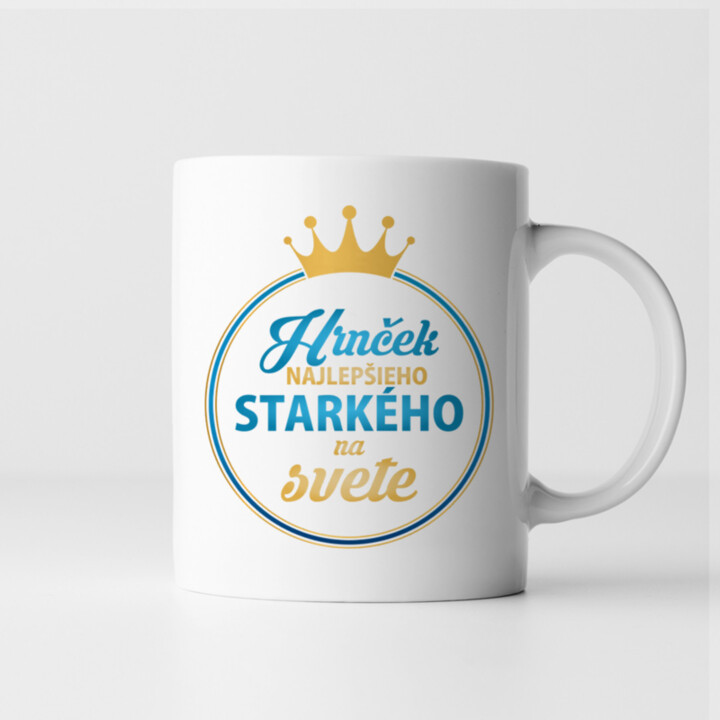 Hrnček najlepšieho starkého na svete - keramický hrnček s potlačou