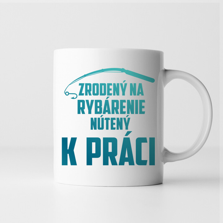 Zrodený na rybárenie - keramický hrnček s potlačou