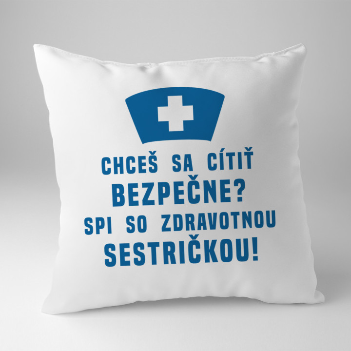 Spi so zdravotnou sestričkou - vankúš s potlačou