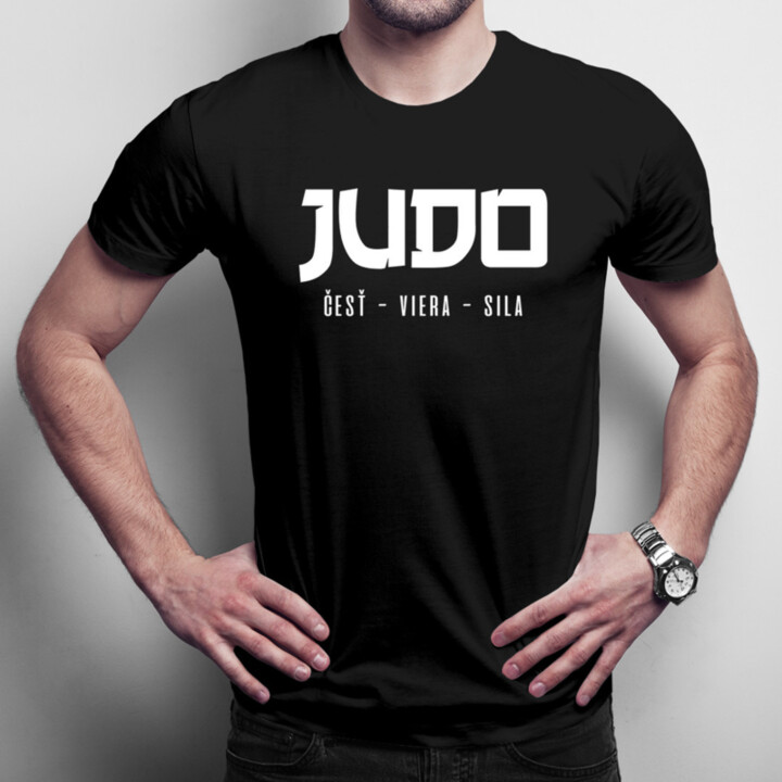 Judo - česť - viera - sila - pánske  tričko s potlačou