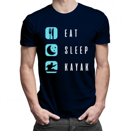 Eat sleep kayak - pánske tričko s potlačou