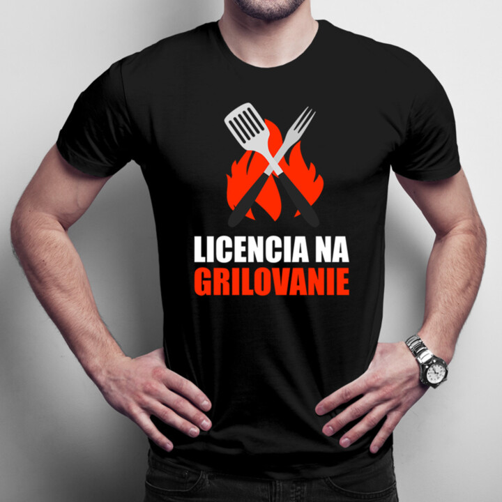 Licencia na grilovanie - pánske tričko s potlačou