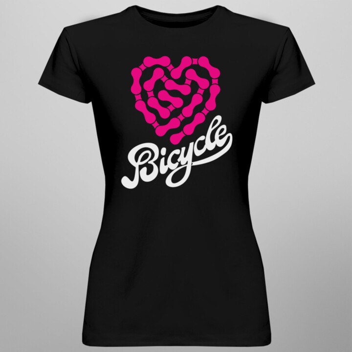 Bicycle – heartbeat chain - dámske tričko s potlačou