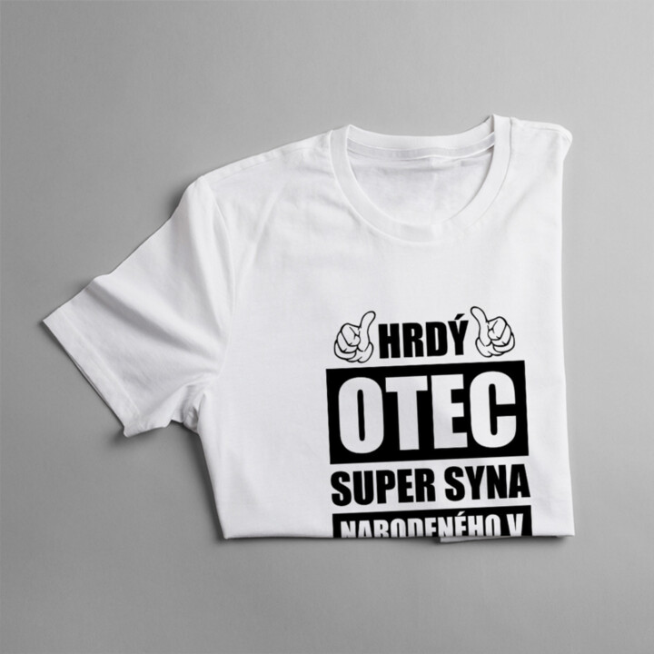Hrdý otec super syna narodeného v máji - pánske tričko s potlačou