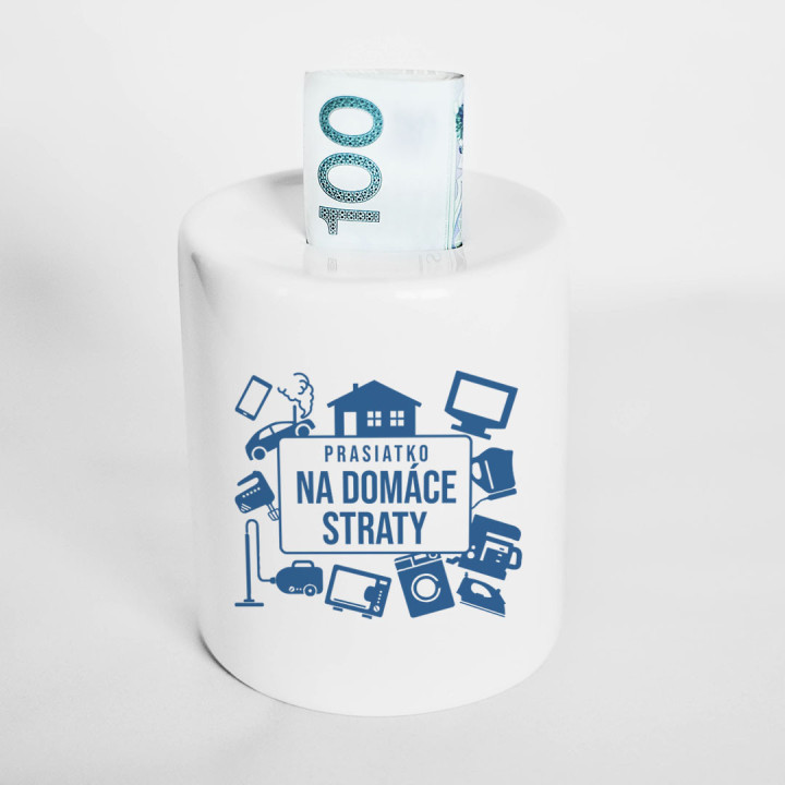 Prasiatko na domáce straty - Keramická pokladnička s potlačou