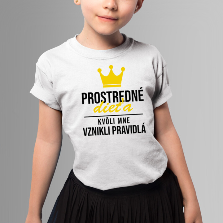 Prostredné dieťa - kvôli mne vznikli pravidlá - detské tričko s potlačou