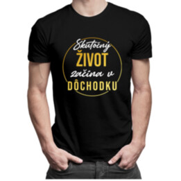 Skutočný život začína v dôchodku - Pánske tričko s potlačou
