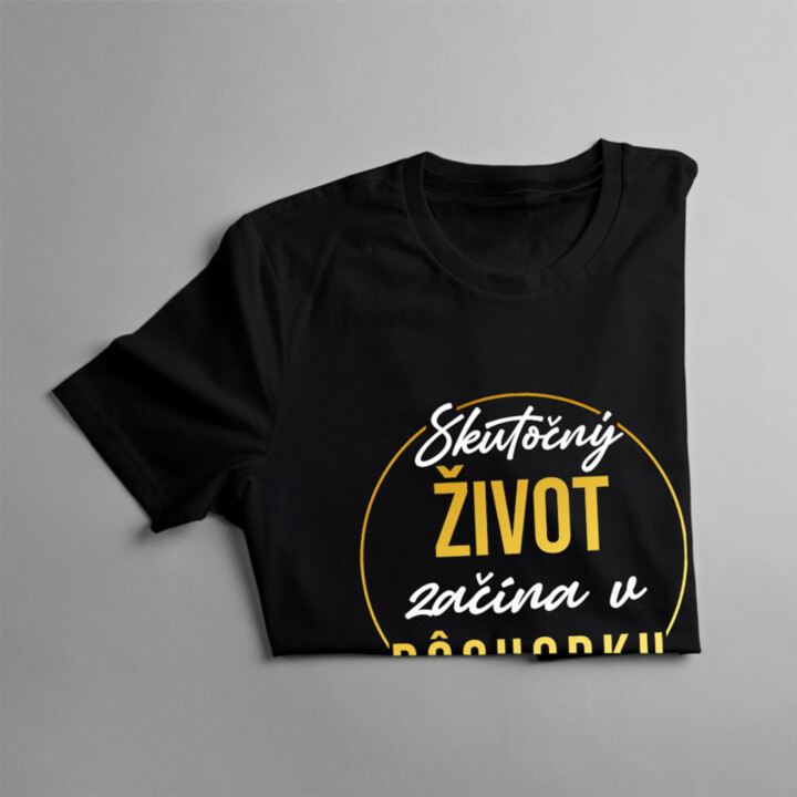 Skutočný život začína v dôchodku - Pánske tričko s potlačou