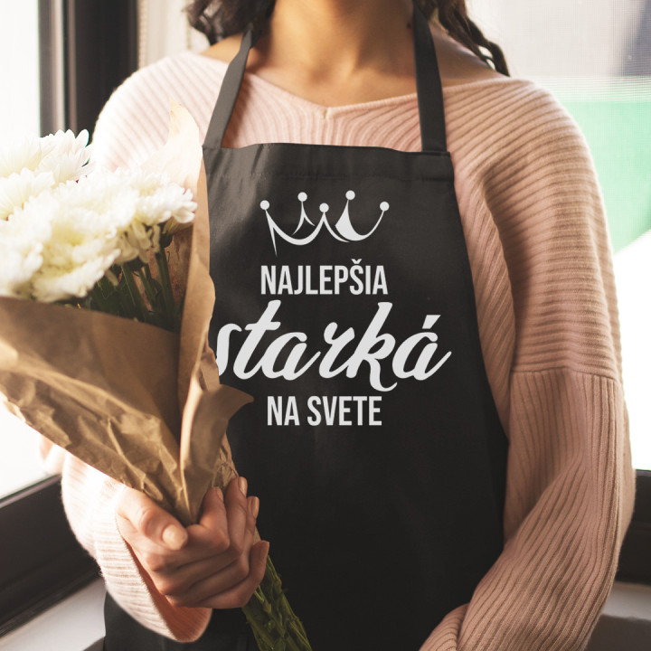 Najlepšia starká na svete - zástera s potlačou