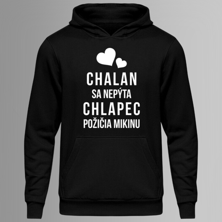 Chalan sa nepýta, chlapec požičia mikinu - pánska  mikina s potlačou