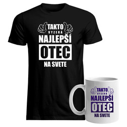 Sada pro tátu - Takto vyzerá najlepší otec na svete - tričko + hrnček s potlačou